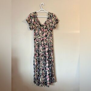 Nostalgia Floral Midi Dress - Size Large